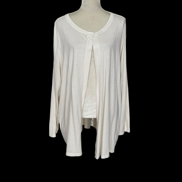 LOGO by Lori Goldstein Cardigan with Pockets Women’s Plus Size 4X Single Button - Picture 1 of 8